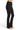 SaltTree ANWND black high-waisted ponte flare pants worn by a model in a side profile view