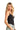 SaltTree ANWND black ribbed bodysuit with sweetheart bustier, plunging neckline, and sheer mesh insert on a model
