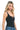 SaltTree ANWND black ribbed tank bodysuit with a scoop neck and plunging V-slit worn by a blonde model.