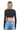 SaltTree ANWND black ribbed long sleeve cropped top worn by a model, back view showing form-fitting knit texture