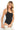 SaltTree ANWND black ribbed halter neck bodysuit with side cut detail worn by a blonde model
