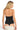 SaltTree ANWND black ribbed halter neck bodysuit with racerback and side cut detail worn by a blonde model