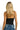 SaltTree ANWND black sculpting bodysuit with thin adjustable straps worn by a blonde woman with blue denim jeans