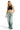 SaltTree model wearing a black ANWND high neck seamless sleeveless crop top paired with light wash wide-leg jeans