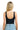 SaltTree ANWND black seamless square neck bodysuit with wide straps worn by a blonde woman, back view