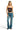 Model wearing SaltTree ANWND black strapless tube top with Dolce Vita Italian Market strawberry graphic and blue jeans
