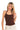 SaltTree ANWND brown ribbed halter neck bodysuit with side cut detail worn by a blonde model