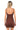 SaltTree ANWND brown ribbed mini dress with camisole straps viewed from the back on a model