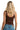SaltTree ANWND brown seamless scoop neck tank bodysuit worn by a blonde model with blue jeans, back view