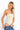 SaltTree ANWND cream strapless seamless tube top bodysuit worn by a blonde model with blue jeans