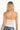 SaltTree ANWND cream strapless seamless tube top bodysuit worn by a blonde model from the back view