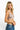SaltTree ANWND ribbed V-neck bra top in grey worn by a blonde model against a white background