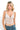 SaltTree ANWND ivory floral lace corset tank top with V-neckline and adjustable straps worn by a blonde model