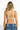 SaltTree ANWND ivory ribbed cami bra top with a unique one-strap back design worn by a woman