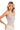 SaltTree ANWND ivory ribbed halter neck bodysuit with side cut detail worn by a blonde model against a white background