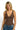 SaltTree ANWND mocha brown sculpting bodysuit with a deep plunge V-neck and wide straps worn by a blonde model