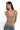 SaltTree model wearing an ANWND mocha sculpting bodysuit with a deep plunge V-neck and wide shoulder straps