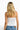 SaltTree ANWND white sleeveless bodysuit with adjustable spaghetti straps worn by a blonde model, back view