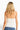 SaltTree ANWND white camisole top with adjustable spaghetti straps and a smooth fitted back view on a blonde model
