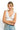 SaltTree ANWND white ribbed sleeveless crop top with a deep V-neckline worn by a model with blonde hair