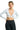 SaltTree model wearing a white ANWND long-sleeve ribbed crop top with a deep V-neckline against a white background.