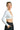 SaltTree ANWND white ribbed long sleeve top with a deep V-neckline worn by a smiling model against a white background