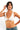 SaltTree ANWND white scoop neck bralette with front hook closure and wide straps worn by a smiling model