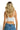 SaltTree ANWND white seamless crop bralette with adjustable spaghetti straps worn by a blonde model, back view