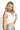 SaltTree ANWND white sleeveless high neck seamless crop top worn by a blonde model against a white background