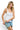 SaltTree ANWND white square neck sleeveless bodysuit worn by a blonde model with denim shorts
