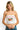 Model wearing SaltTree ANWND white strapless tube top with Dolce Vita Italian Market and strawberry graphic print