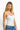 SaltTree ANWND white sweetheart neckline bodysuit with adjustable spaghetti straps worn by a blonde model