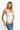 SaltTree ANWND white sweetheart neckline bodysuit with adjustable spaghetti straps on a blonde model