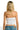 SaltTree ANWND white strapless tube top worn by a blonde model, back view showing fitted stretch knit fabric.