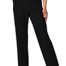 SaltTree Love Poem black high-rise straight-leg scuba knit pants with a matching belt and front pockets.
