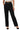 SaltTree Love Poem black high-rise straight-leg scuba knit pants with a matching belt and front pockets.
