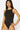 SaltTree model wearing a black sleeveless high-crewneck bodysuit made from supportive double-layer contour fabric.