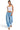 Model wearing SaltTree Cello Jeans light wash mid-rise barrel leg denim with a unique asymmetric front closure.