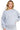 Model wearing a SaltTree heather grey fleece crew neck sweatshirt with a relaxed fit and ribbed trims.
