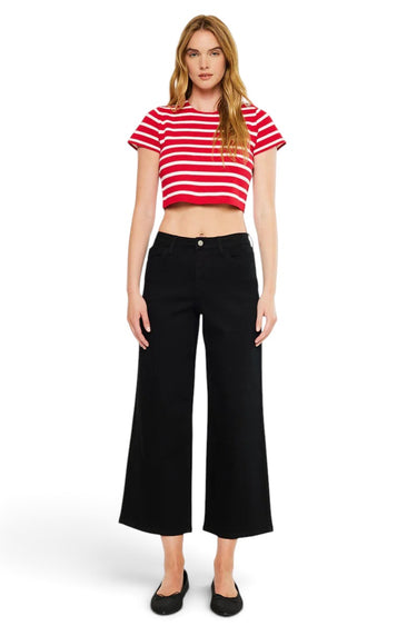 Kancan - Shea High-Rise Cropped Wide-Leg Jeans (26.5" Inseam) - KC20103BK