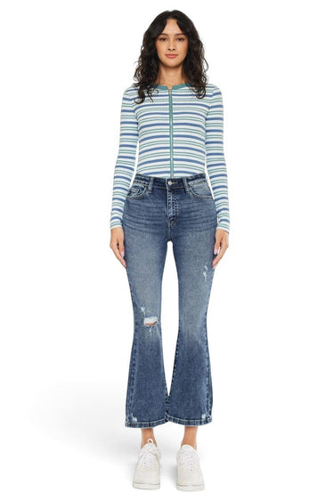 Kancan - Miley High-Rise Cropped Flare Jeans (26" Inseam) - KC20057D