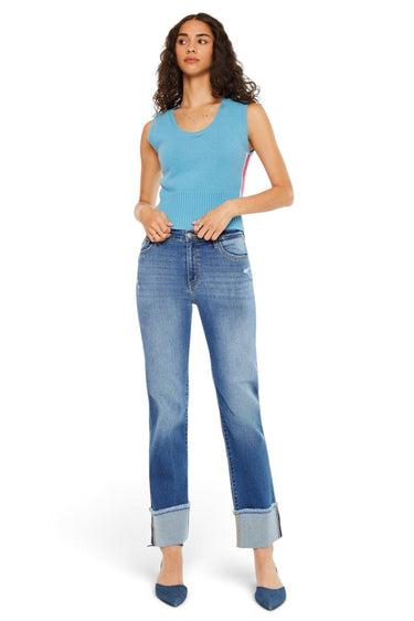 Kancan - Quin High-Rise Straight Jeans (28" Cuffed Inseam) - KC20093M