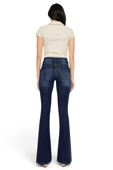 Kancan - Mid Rise Flare Stretch Jeans (33.75" Inseam) - KC6102LOH