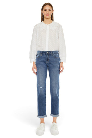 Kancan - Pamela Mid-Rise Slim Straight Jeans (27" Inseam) - KC20055D