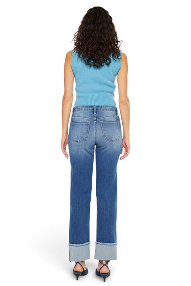 Kancan - Quin High-Rise Straight Jeans (28" Cuffed Inseam) - KC20093M