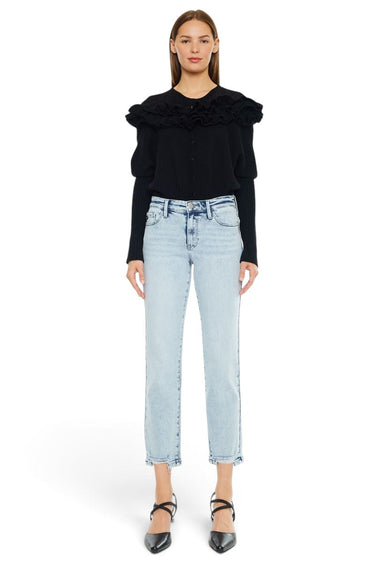Kancan - Mid-Rise Cropped Straight Leg Jeans (27" Inseam) - KC20063M