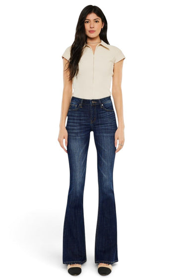 Kancan - Mid Rise Flare Stretch Jeans (33.75" Inseam) - KC6102LOH