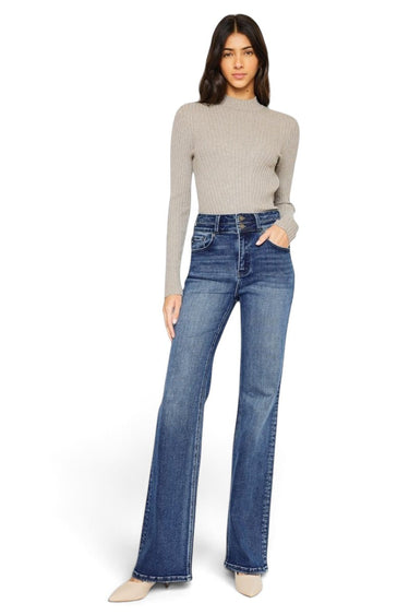 Kancan - Onyx Ultra High-Rise Holly Flare Jeans (34" Extra Long Inseam) - KC20020