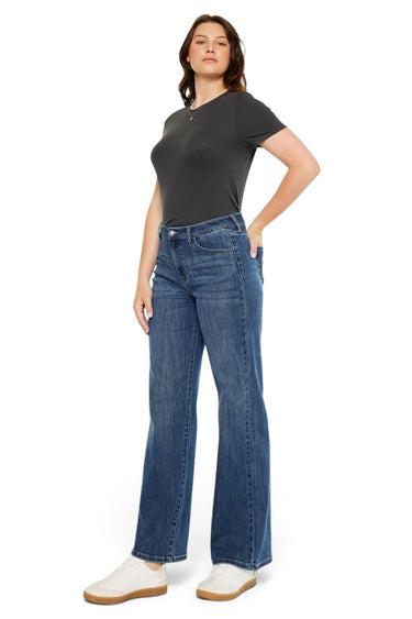 Kancan - Viola High-Rise Wide-Leg Curvy Jeans (31" Inseam) - KC20096M-CV
