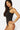 SaltTree Love Poem black sleeveless high-crewneck bodysuit with double-layer sculpting fabric on a model